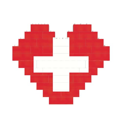 Herzförmiges Baustein-Puzzle mit Schweizer Flagge, personalisierbares Geschenk für Männer und Frauen von nanger