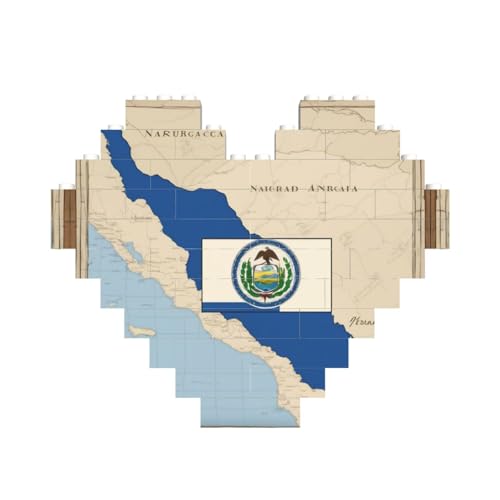 Nicaragua-Flagge, Kartendruck, herzförmiges Baustein-Puzzle, personalisiertes Geschenk für Männer und Frauen von nanger