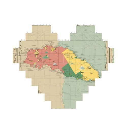 Vanuatu Geographical Features Print Heart Shaped Building Brick Block Puzzle, Personalisiertes individuelles Geschenk für Männer und Frauen von nanger