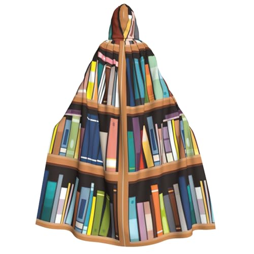 nanger Bibliothek Bücherregal Unisex Erwachsene Kapuzenumhang Halloween Cosplay Kostüm Hexe Kapuze Robe Vampir Party Kostüm von nanger