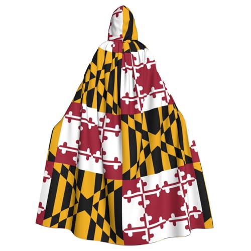 nanger Maryland State Flag Print Unisex Kapuzenumhang Erwachsene Cosplay Kostüm Umhang Kapuze Robe für Halloween Partys von nanger