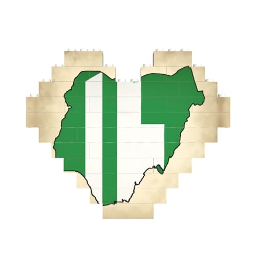 nanger Nigeria-Flagge, Kartendruck, herzförmiges Baustein-Puzzle, personalisiertes individuelles Geschenk für Männer und Frauen von nanger