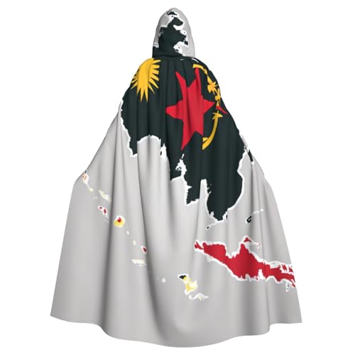 nanger Papua-Neuguinea-Flagge, Map01-Druck, Unisex, Kapuzenumhang, Erwachsenenkostüm, Umhang, Kapuze, Robe für Halloween-Partys von nanger