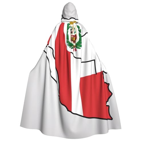 nanger Peru Flagge Map01 Uni Erwachsene Kapuzenumhang Halloween Cosplay Kostüm Hexe Kapuze Robe Vampir Party Kostüm von nanger