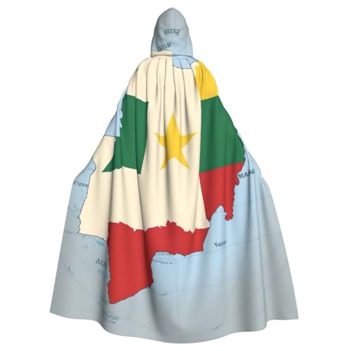 nanger Senegal-Flagge, Karte mit gelbem Sternendruck, Unisex-Kapuzenumhang, Erwachsenen-Cosplay-Kostüm, Umhang, Kapuze, Robe für Halloween-Partys von nanger