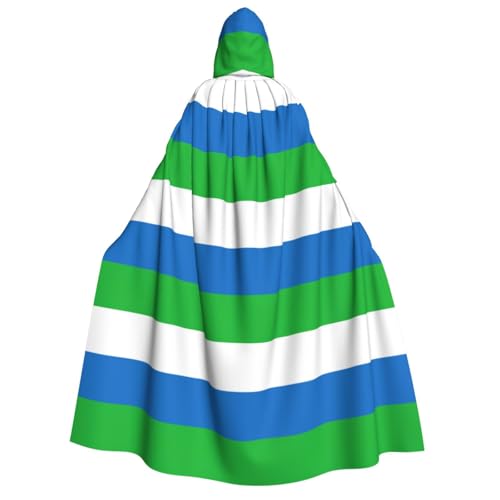 nanger Sierra Leone Flagge, Uni-Erwachsenen-Kapuzenumhang, Halloween-Cosplay-Kostüm, Hexenhaube, Robe, Vampir-Party-Kostüm von nanger