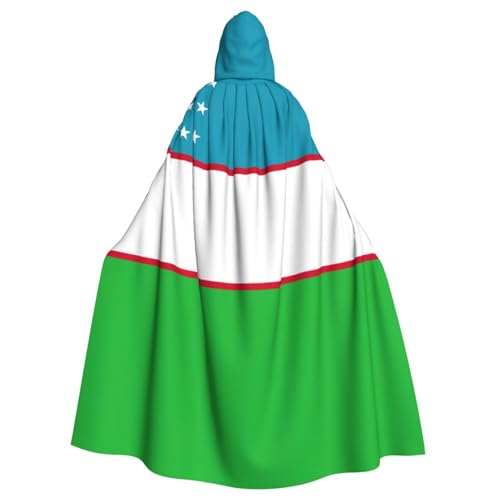 nanger Unisex Kapuzenumhang mit Flagge der Republik Usbekistan, Erwachsenenkostüm, Cosplay-Kostüm, Umhang für Halloween-Partys von nanger