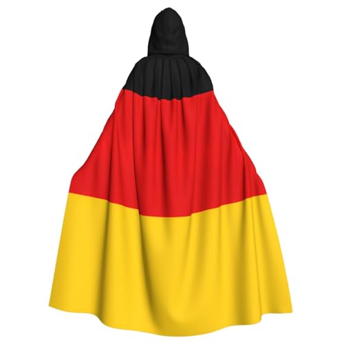 nanger Unisex Kapuzenumhang mit deutscher Flagge, Erwachsenen-Cosplay-Kostüm, Umhang mit Kapuze, Robe für Halloween-Partys von nanger