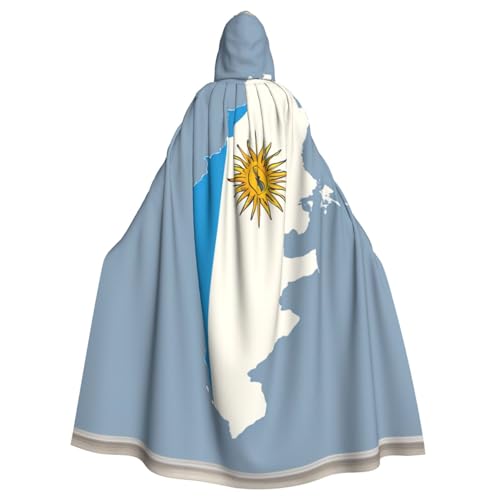 nanger Uruguay-Flagge, Map02-Druck, Unisex, Kapuzenumhang, Erwachsenenkostüm, Umhang, Kapuze, Robe für Halloween-Partys von nanger