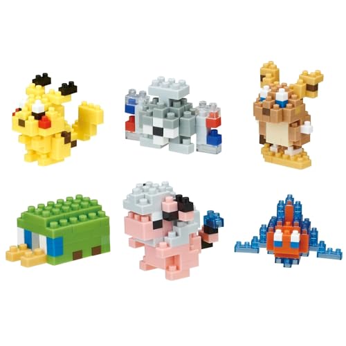 Bandai - Nanoblock - Pack Mini-Figuren Pokémon vom Typ Elektro - Set 6 Pokémon-Figuren Zusammenbauen - Konstruktionsspielzeug Mini-Bausteine Figur - Baukit Spielzeug für Kinder ab 12 Jahren - NBPM08B von nanoblock