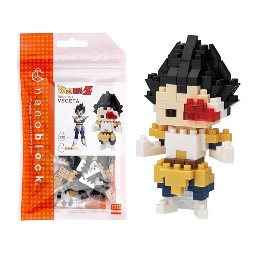 NANOBLOCKS Bandai - Nanoblock - Vegeta - Dragon Ball Z - Mini-Bausteinfigur - Konstruktionsspiel - Bausatz für Manga-Pixel-Figur - NBDB004 von nanoblock