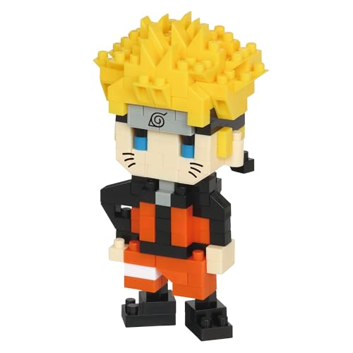 Nanoblock Bandai Naruto Uzumaki - Mini-Bausteinfigur - Konstruktionsspiel - Bausatz für Manga-Pixel-Figur - NBCC134 von nanoblock