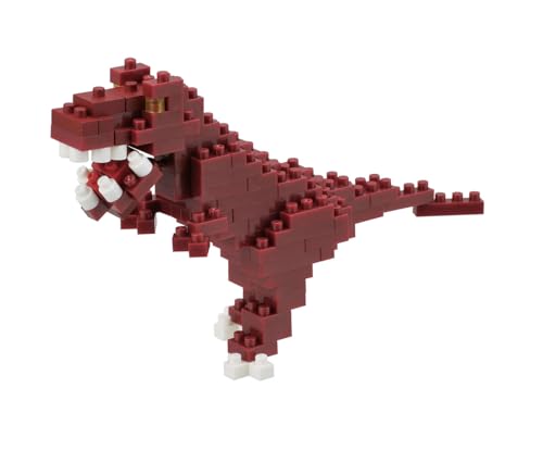 Bandai - Nanoblock - Dinosaurier Figur Tyrannosaurus - Figur mit 170 Bausteinen - Konstruktionsspielzeug Bausteine Dino T-Rex - Baukit Spielzeug für Kinder ab 12 Jahren Jugendliche Erwachsene - NBC111 von BANDAI