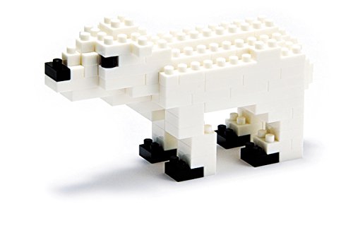 nanoblock NBC-012 - Polar Bear, Minbaustein 3D-Puzzle, Mini Collection Serie, 120 Teile, Schwierigkeitsstufe 2, mittel von nanoblock