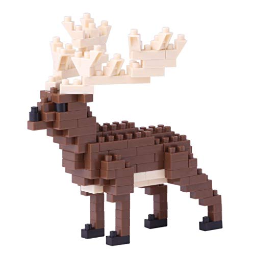 nanoblock NBC-187 - Irish Elk/Riesenhirsch, Minibaustein 3D-Puzzle, Mini Collection Serie, 140 Teile, Schwierigkeitsstufe 2, mittel von nanoblock