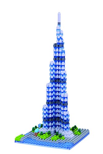 nanoblock NBH-122 - Burj Khalifa, Minibaustein 3D-Puzzle, Sights to See Serie, 550 Teile, Schwierigkeitsstufe 3, schwer von nanoblock