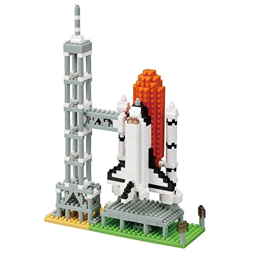 nanoblock NBH-131 - Space Shuttle & Launch Tower, Minibaustein 3D-Puzzle, Sights to See Serie, 510 Teile, Schwierigkeitsstufe 3, schwer von nanoblock