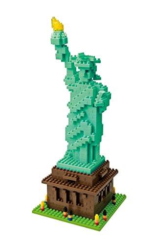 nanoblock NBM-003 - Statue of Liberty / Freiheitsstatue, Minibaustein 3D-Puzzle, Middle Series, 650 Teile, Schwierigkeitsstufe 4, sehr schwer von nanoblock