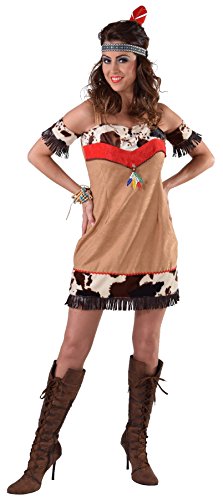 M216109-L Damen Indianer Kleid-Kostüm Apachenkleid kurz Gr.L von narrenkiste