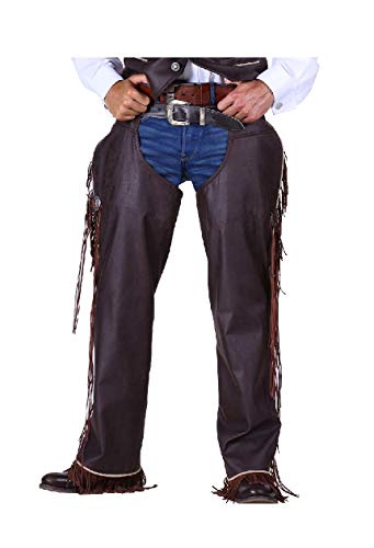 T2287-L braun Herren Cowboy Chaps Western Hose Gr.L von narrenkiste