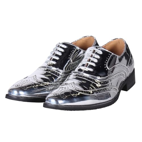 T3721-1700-41 Silber Metallic Herren Disco Party Schuhe Gr.41 von narrenkiste