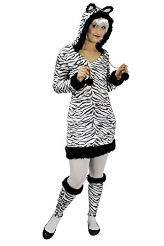 narrenkiste K31250236-36-38 Damen Zebra Kleid Kostüm Pferd Gr.36-38 von narrenkiste