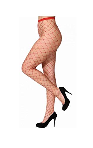 narrenkiste K84250749-2-X-XL rot Damen Groß-Netzstrumpfhose Teufel Kostüm Gr.X-XL von narrenkiste