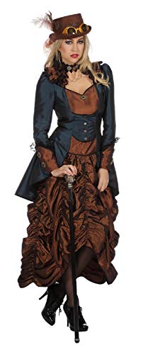 narrenkiste L3203410-36 braun-blau Damen Rokoko Steampunk Burlesque Kostüm Kleid Gr.36 von narrenkiste