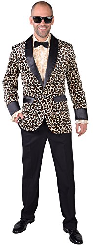 narrenkiste M218294-XL Sheeba Herren Leoparden Sakko-Jackett Discojackett Gr.XL von narrenkiste