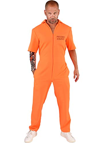 narrenkiste M219257-M-L orange Herren Prisoner-Gauner Kostüm Overall Gr.M-L=52-56 von narrenkiste