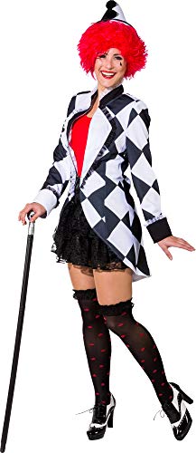 narrenkiste O9978-40 schwarz-weiß Damen Pierrot Jacke Clown Kostüm Gr.40 von narrenkiste