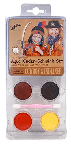 narrenkiste R99611 Kinder-Damen-Herren Aqua Kinder-Schmink-Set Cowboy-Indianer von Jofrika von narrenkiste