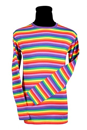 narrenkiste T2594-9900-4XL bunt Damen-Herren Langarm Ringelhemd Rainbow Clown Gr.4XL von narrenkiste