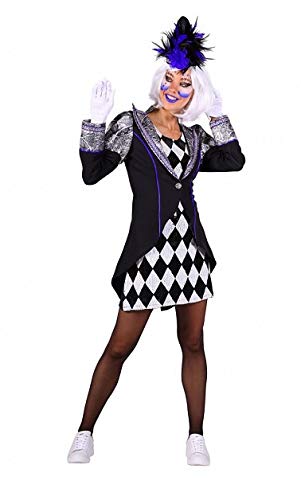 narrenkiste T3267-M schwarz-weiß Damen Pierrot Jacke und Kleid Clown Kostüm Gr.M=40 von narrenkiste