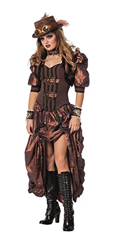 narrenkiste W4403-52 braun-schwarz Damen Rokoko Steampunk Burlesque Kleid Gr.52 von narrenkiste