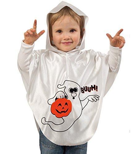 narrenwelt Cape Halloween Little BUH Oberteil mit Kapuze 104/116 Baby Kostüm Kinder Halloweencape Umhang Poncho Überwurf Geist Kürbis Zauberer Fasching von narrenwelt