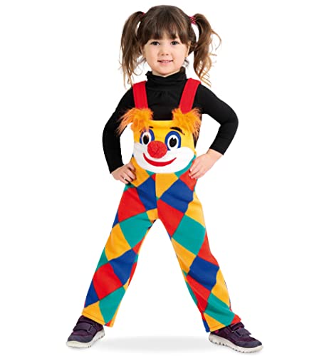 narrenwelt Kostüm Latzhose Clown 1 tlg. mit Taschen Baby Kinderkostüm Polar Fleece Gr. 116 Karneval Fasching von narrenwelt