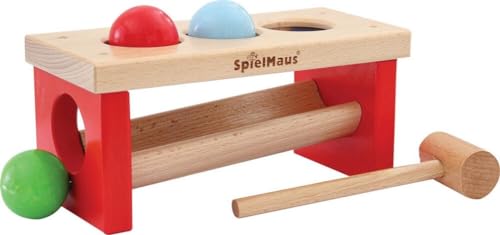 Spielmaus Holz Kugelklopfbank 24x11x10cm von nemmer gebr.