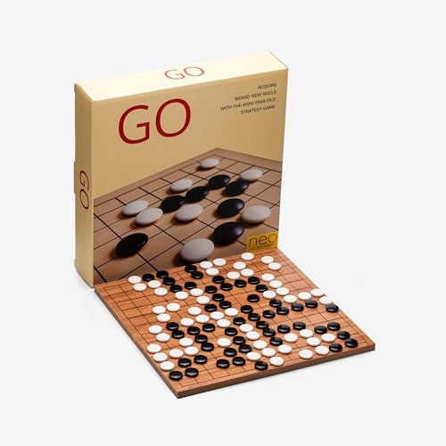 Go Game Set 22,5 x 22,5 cm, Bambus-Holzbrett, 14 mm Durchmesser, doppelt konvexe Linsenform von neo oyna sorgula keşfet