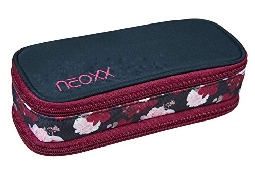 neoxx Catch Schlamperbox - Schlampermäppchen für Kinder mit stylischem Flamingo Design, Federmäppchen mit Zwei Reißverschluss Taschen von neoxx