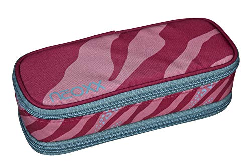 neoxx Catch Schlamperbox - Schlampermäppchen für Kinder mit stylischem Flamingo Design, Federmäppchen mit Zwei Reißverschluss Taschen von neoxx