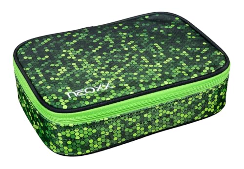 neoxx - Schlamperbox Dunk Pixel in My Mind – aus recycelten PET-Flaschen – Platz für EIN Geodreieck – Stifte Flap mit 26 Stifteschlaufen – ca. 23,5 x 17 x 6,5 cm – für Jungen und Mädchen von neoxx