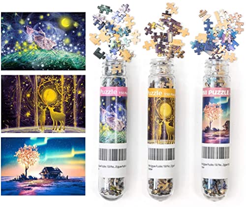 3er Pack Landschaft Mini Puzzles 150 Teile für Erwachsene Kleines Puzzle 6 x 4 Zoll Haus Unterhaltung Spielzeug Wohnkultur Puzzles von newsbirds