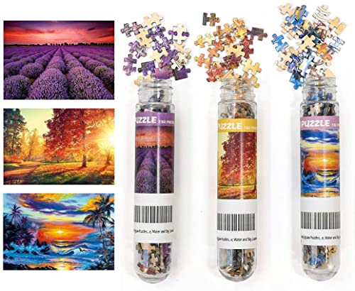 3er Pack Landschaft Mini Puzzles 150 Teile für Erwachsene Kleines Puzzle 6 x 4 Zoll Haus Unterhaltung Spielzeug Wohnkultur Puzzles von newsbirds