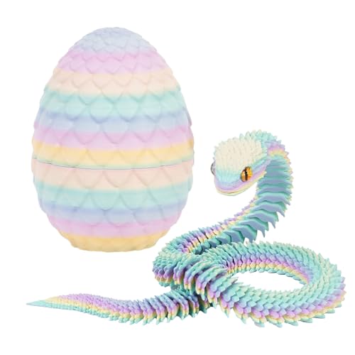 nezababy 3D Gedrucktes Schlangenei mit Schlange im Inneren, bewegliche Viper, Schreibtischspielzeug für Führungskräfte, dekorative Ostereierfüllungen, Ostergeschenke, Heimdeko (Color A) von nezababy