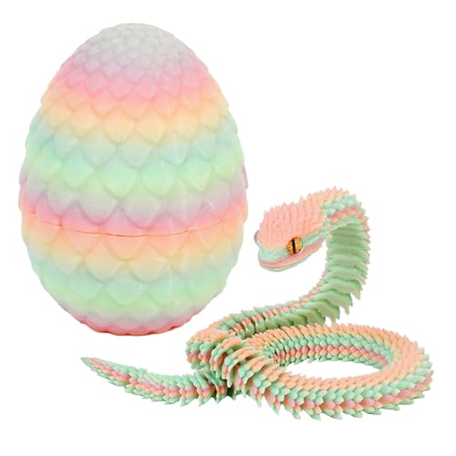 nezababy 3D Gedrucktes Schlangenei mit Schlange im Inneren, bewegliche Viper, Schreibtischspielzeug für Führungskräfte, dekorative Ostereierfüllungen, Ostergeschenke, Heimdeko (Night Light) von nezababy