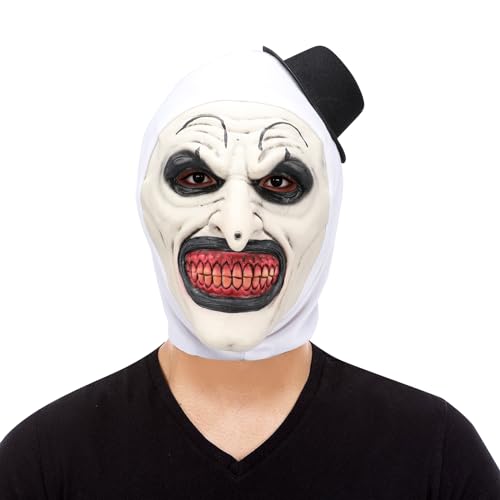 nezababy Art The Clown Mask Terrifier Mask Clown Accessories Scary Killer Role Play Headgear Halloween Cosplay Prop (Terrifier Mask-B) von nezababy