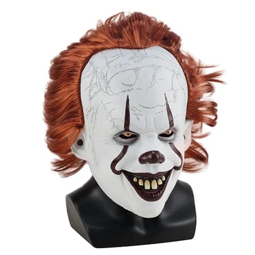 nezababy Clown Maske Creepy Scary Evil Latex Joker Masken für Männer Scream Party Requisiten Halloween Cosplay Kostümzubehör von nezababy