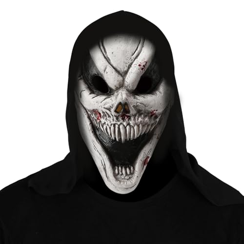 nezababy Ghostface Mask Skull Mask Ghost Face Mask Headwear Creepy Cosplay Prop for Masquerade Party Carnival Halloween Decoration (Ghostface Mask-D) von nezababy