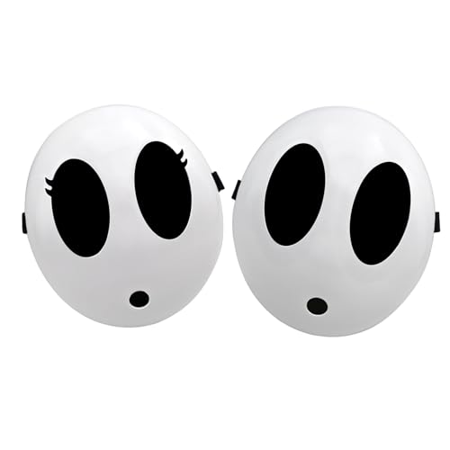 nezababy Shy Guy Maske Unruhestifter Anime Maske Maskenball Maske Cosplay Shy Kostüm Halloween Accessoire Requisite für Geburtstagspartys (Shy Guy Maske-2PCS) von nezababy